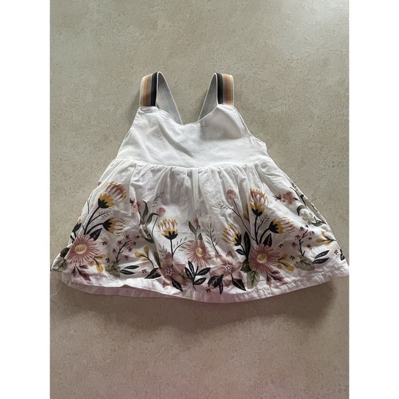 Cynthia Rowley Baby Cotton Floral Lined Sleeveless Dress White Size 6-9 Months - Picture 1 of 6